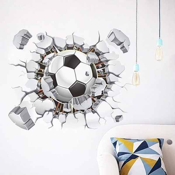 3D Fotball veggklistremerker (40x50 cm) dekorative klistremerker sport