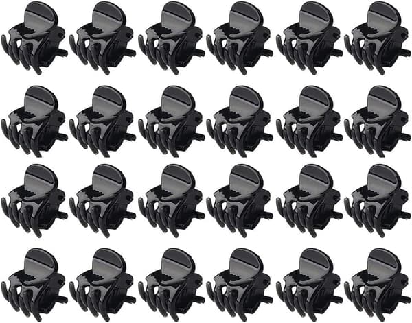 24 stk Mini Hårklipp, 1,5 cm Små Plast Hårklipp som ikke glir