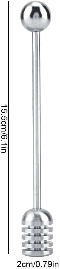 1 Stycke Silver 304 Rostfritt Stål Honungsstav Honungslev Honung