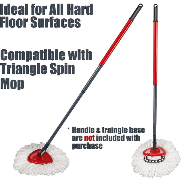 Mop ersättningshuvud [ 3-pack ] Moprefill kompatibel med O Cedar EasyWring Spin Mop - Mikrofiber, djuprengöring, maskintvättbar och enkel att byta ut