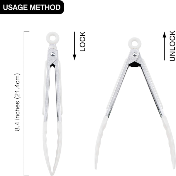 21cm Mini Silikon Serveringstænger - Pakke med 1 7 tommer Sort