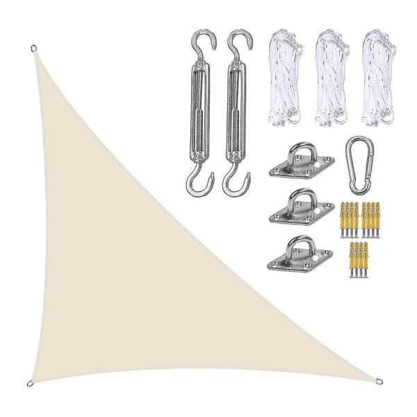 3x4x5m Segl Awning Sol Triangulær Markise-ter Basseng Baldakin Tri For Utendørs Patio En Markiser Beige