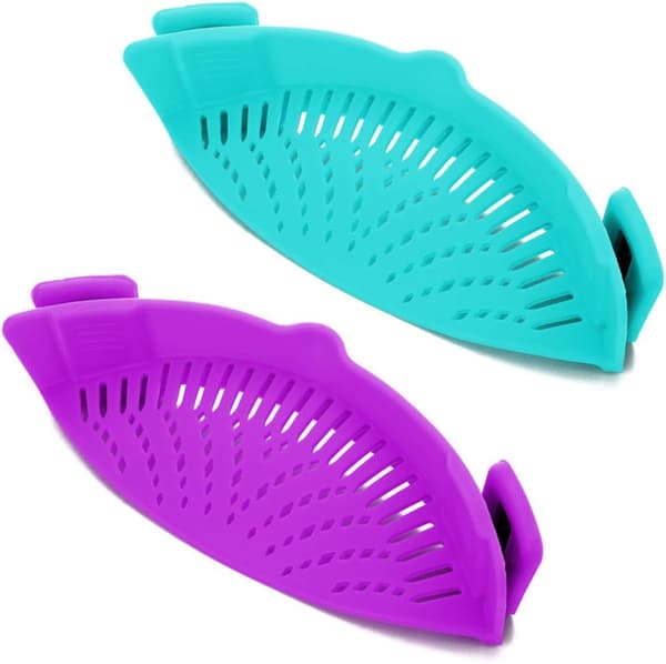 Sett med 2 varmeresistente klippfiltre med tut for pasta,