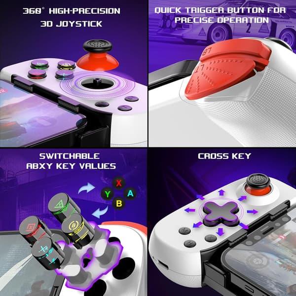 Trådlös handkontroll för iPad/iOS/Android/Tablet/PC/Switch, Telefon Spelkontroll Joystick för Xbox Cloud Gaming/PS Remote Play/Steam Link - Bluetooth