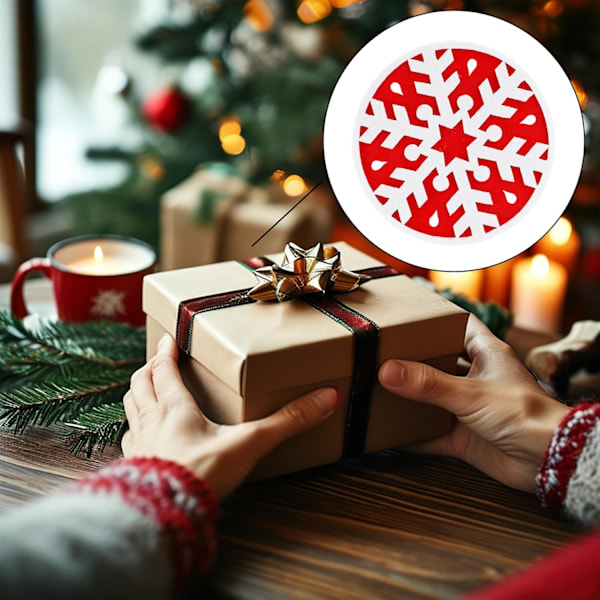 Julepynt Underkop Rød Snefnug Ferie Drikkebord Tilbehør Festlig Gave Underkopper Hjem Decor, 6 stk