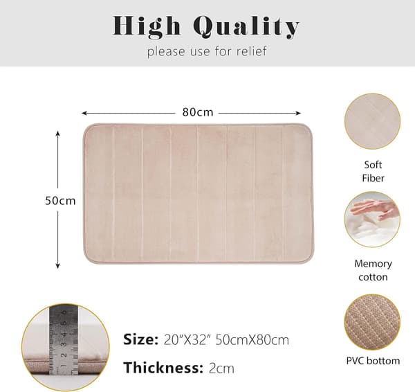 1 stk Amazon Brand – Minneskum Badematte Antislipp Badeteppe