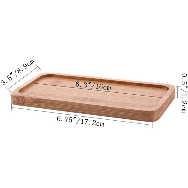 Bricka 17cm, Serveringsbricka, Matbricka, Bambubricka, Stor Servering
