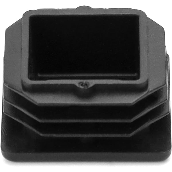 10 stk. 30 x 30 mm Kvadratiske Rør Flap Propper, Kvadratisk Sort Plastik