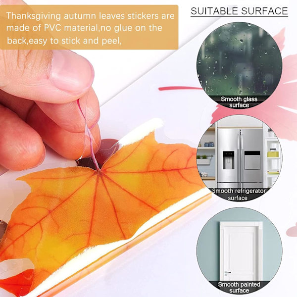 Lönnlövsdekal, 9 blad för Thanksgiving-fönster