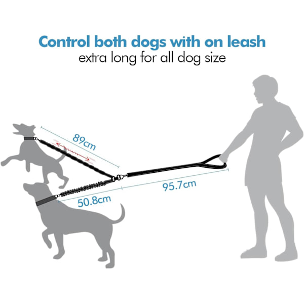 1 stk Dobbelt Snore til 2 Hunde, En Hundetrækningstov med To