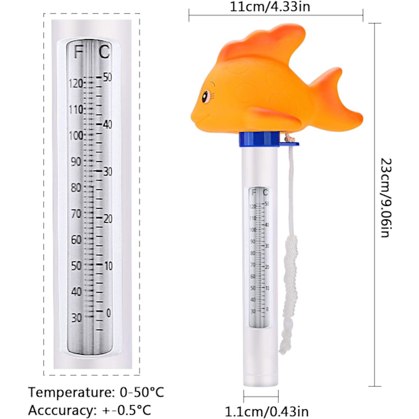 Pooltermometer för Pool, Flytande Pooltermometer Söt Cartoon
