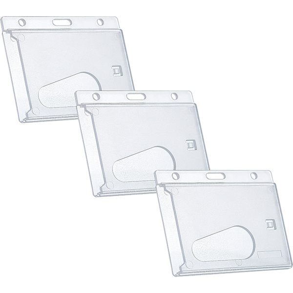 3-pack Horisontella Frostade Hårda Plast-ID-kort för Hårda
