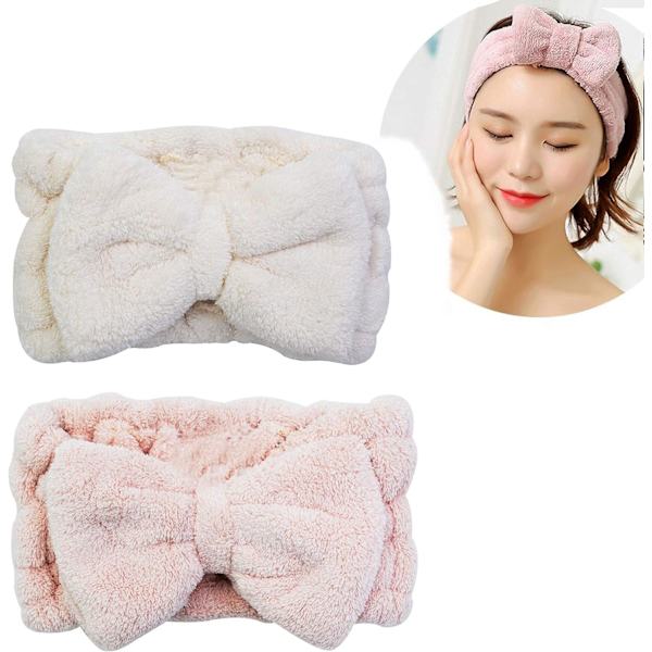 (Typ 2) 2-pack Mikrofiber Justerbara Elastiska Hårsnoddar med Rosett