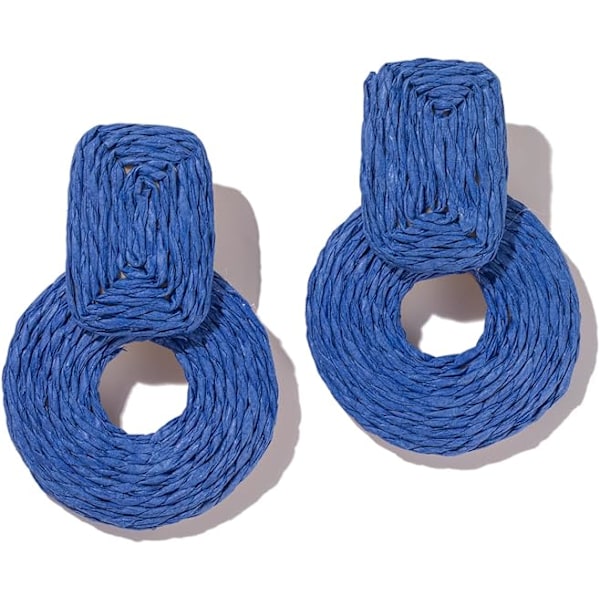 Statement Raffia Øreringe Søde Boho Øreringe Rattan Dangle Øreringe