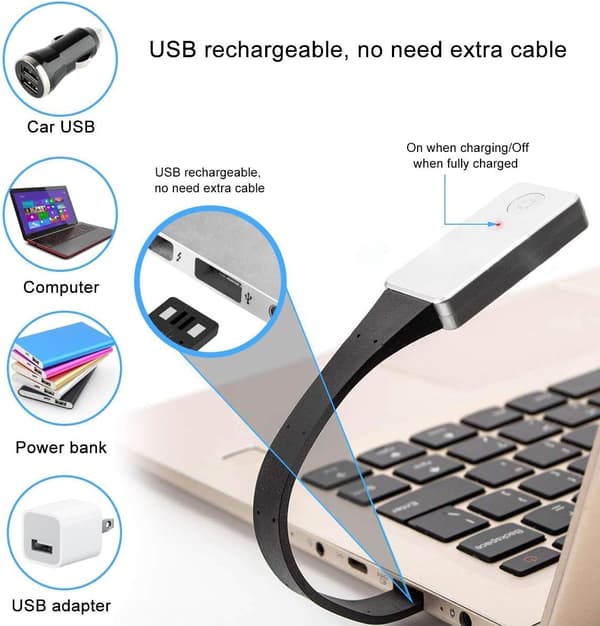 LED Leselys, USB Ladbar Leselys Nattelys