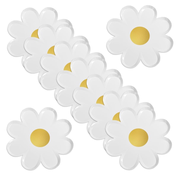 20 Daisy papperstallrikar blommiga festdekorationer