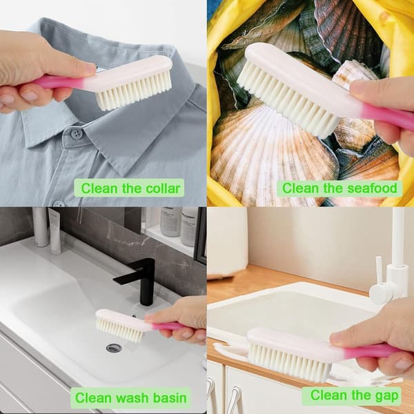 3 styk (Grøn + Pink + Blå) Rengøringsbørste Blød børste