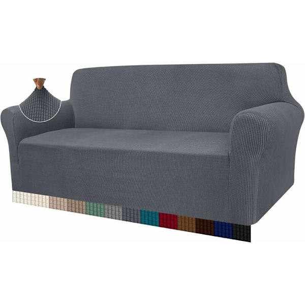 Grå 3-personers moderne sofaovertræk, Jacquard, elastisk, til stue, ideel som beskyttelse mod hunde og kæledyr