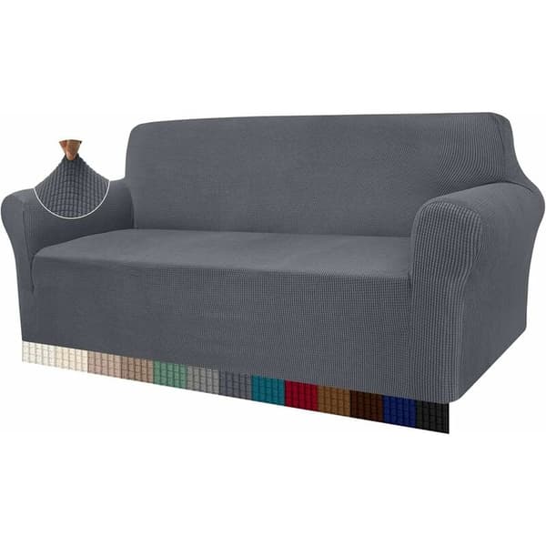 Grå 3-sits modern sofföverdrag, Jacquard, Elastisk, för vardagsrum, Ideal som skydd mot hundar och husdjur