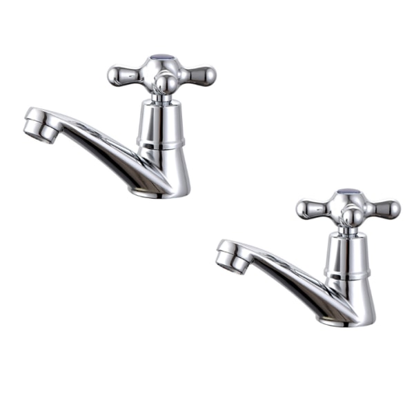 Bathroom Basin Faucet Set of 2, Basin Mixer Taps, with Cross