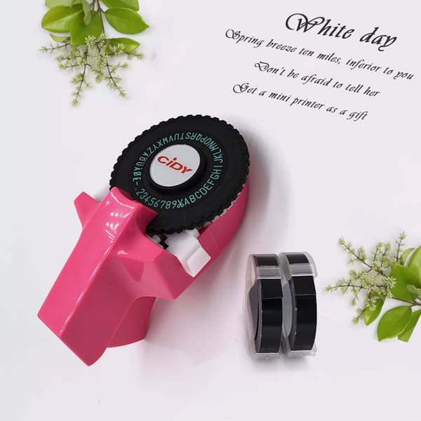 Mini bærbar manuell etikettmaskin DIY 3D Embossing Label Writer Pr