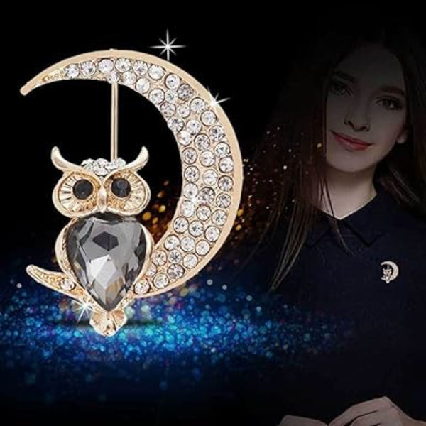 Brosch för kvinnor uggla smycke diamant djur brosch