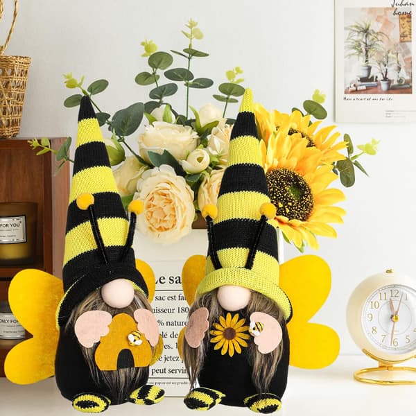 Funoasis Bumble Bee Gnomes, Mr og Mrs Forår Sommer Hus Bier D