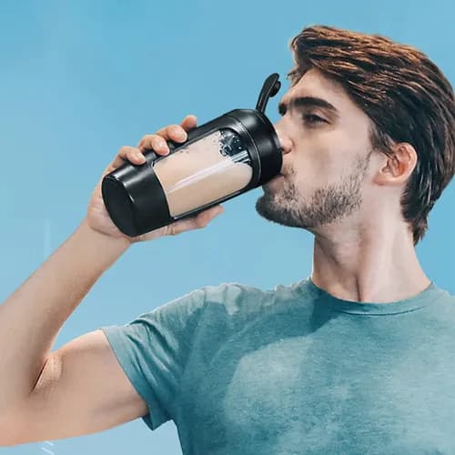 Automatisk Shaker, Proteinblandingflaske, Velegnet (Sort)