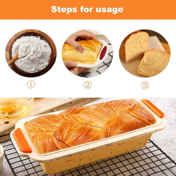 Silikon Brødform, 29*13*6cm Brød Baking Form, Rektangulær Brød Baking Form
