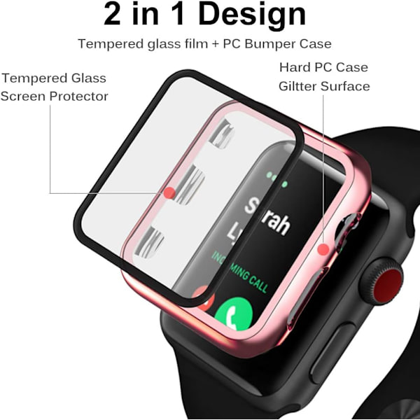 2 stycken kompatibla med Apple Watch Series 1/2/3 44mm skal,