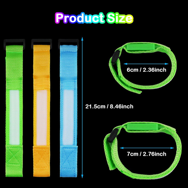 USB reflektorarmbånd med 3 lystilstande