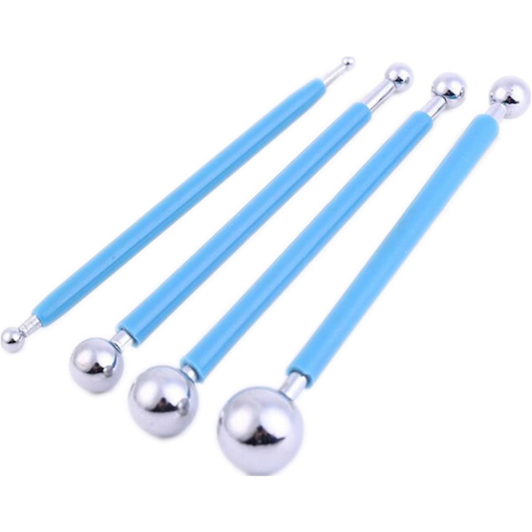 1 set med 4 st skulpteringsverktyg, bollstylus, prickverktyg, lera