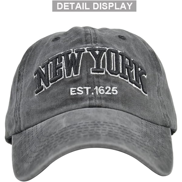Basebollkeps för män Vintage Broderi New York Tvättad Denim