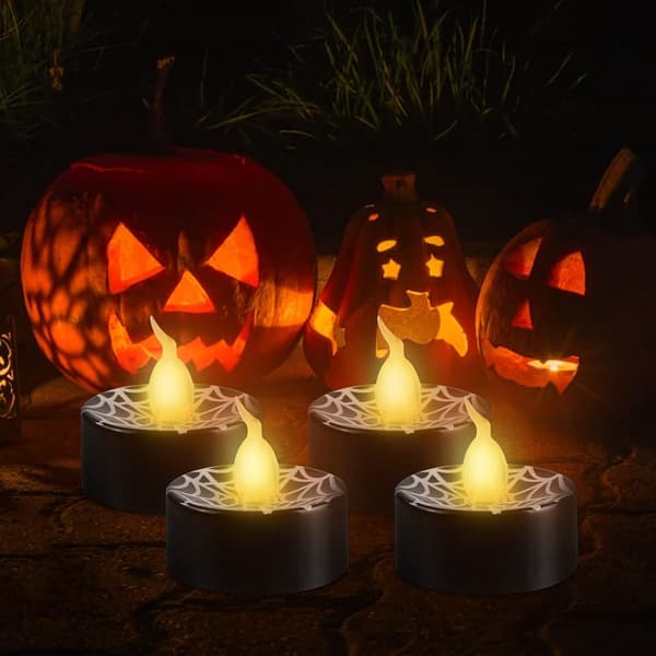 12 Halloween-lys, Batteridrevne Flammeløse LED-lys,