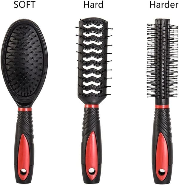 5 stykker (Sort Rød) Hårkam Sæt med Spejl Hårbørste