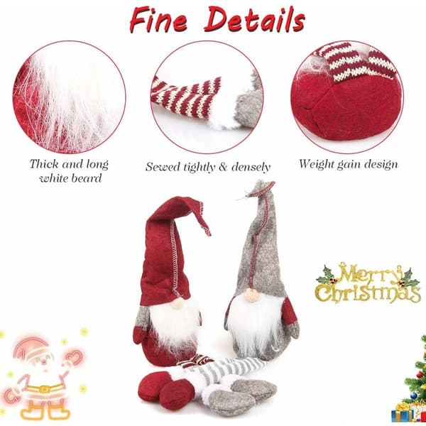 3-pack plysch GNOME julgransprydnader - svenska handgjorda Tomte S