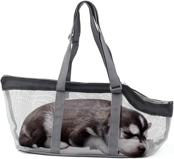 1 stk. Katte- og Hunde-bærepose, Åndbar Mesh Rejsepose Stor