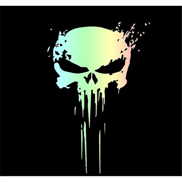 Molten Skull Skull Stickers Pakke med 2 enheder til bil eller motorcykel (Gradient farve)