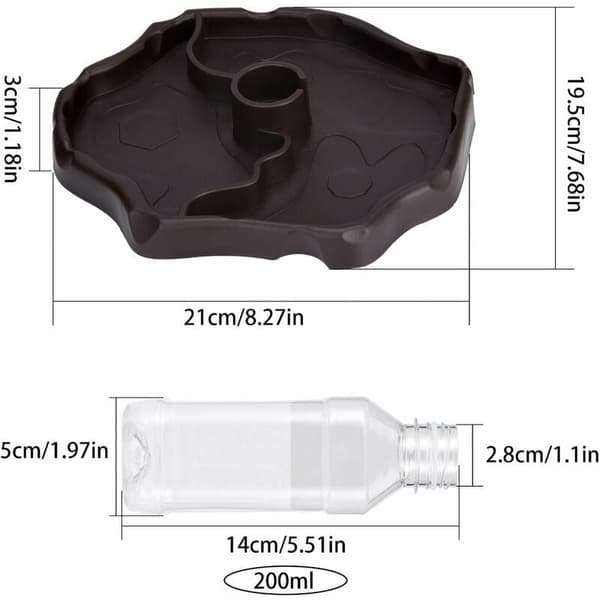 Reptil Vanddispenser, 2 i 1 Anti-Overflow Foderdispenser Skål