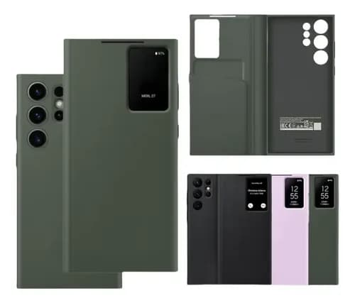 Para Samsung S23ultra Chip Telefonveske Smart Window Case