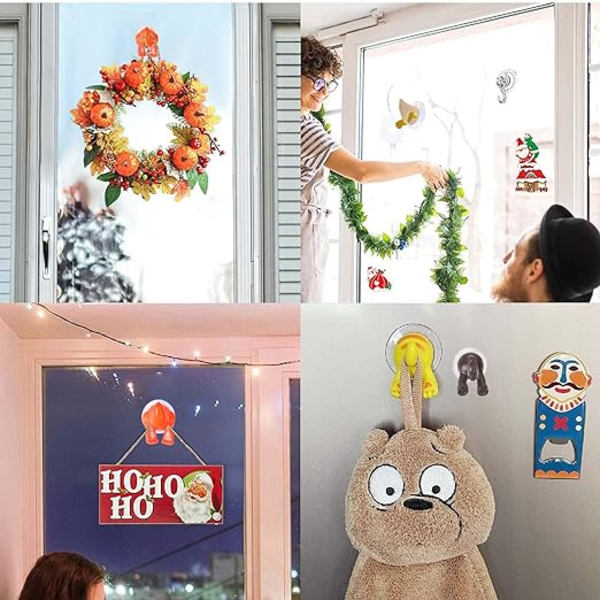 6 sugekopper til dyre kroge, ingen boring nødvendig, sugekopper