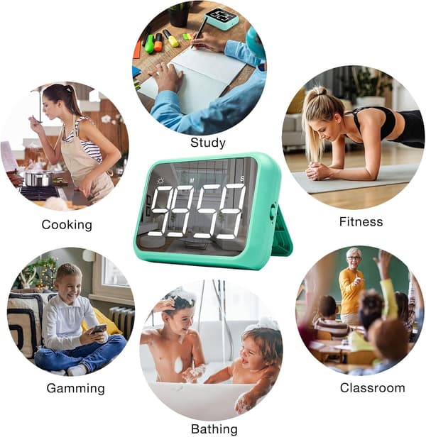 1 x digital kökstimer för grönt matlagning, magnetisk, nedräkning