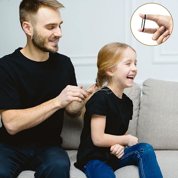 500 Stykker Sorte Mini Elastiske Bånd Multifarvet, Gummibånd Bløde