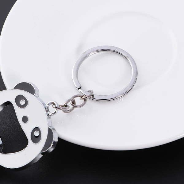 1 Panda nøglering, charmerende flaskeåbner, multifunktionel nøglering