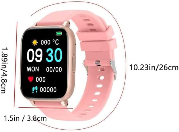 Smartklokke for menn og kvinner (Svar/Ring), HD 1.77\" for Android iOS (Rosa)