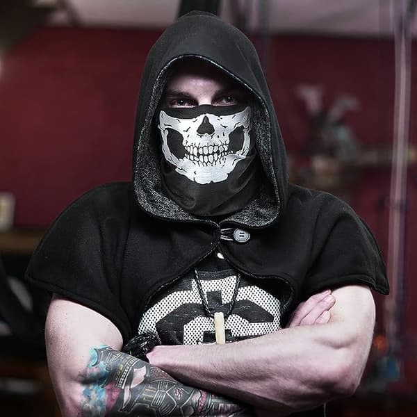 Sort Sømløs Multifunktionel Magic Scarf Varmt Ridemaske