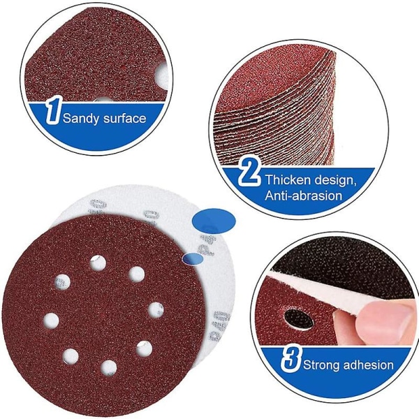 Hiomalevy 125 mm Hiomakone karkeus 100 – 40 kappaletta 8 reikää