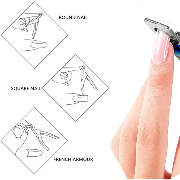Nagelklippare i rostfritt stål, Professionell nagelklippare för konstgjorda naglar