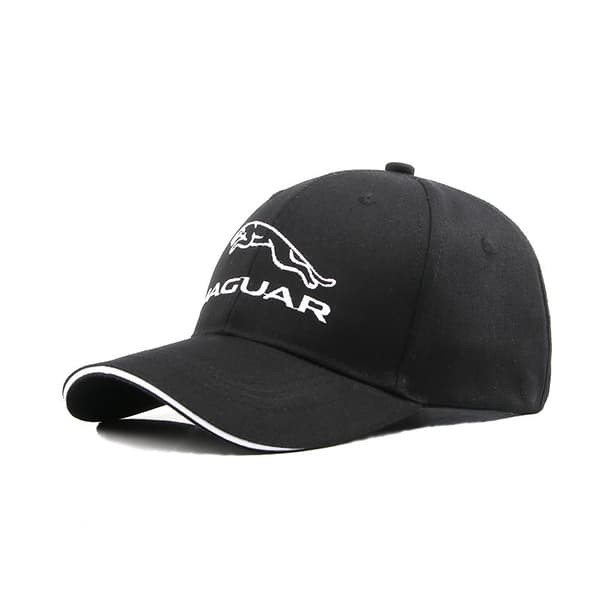 1 stk. sort buet baseballkasket med JACUAR logo til autoshow