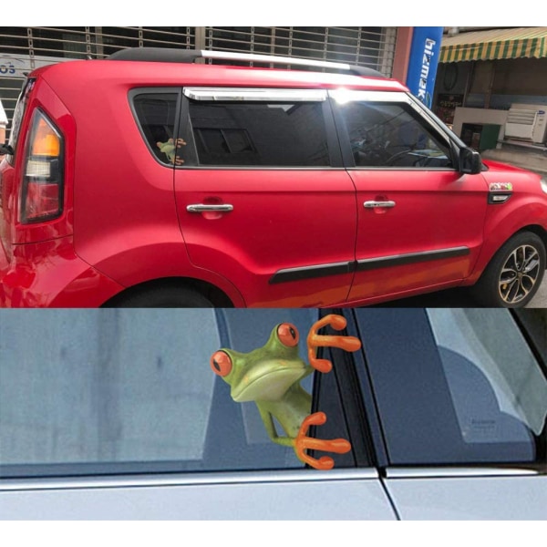 2 kpl söpöä Peeping Frog -autotarraa, hauska kuorma-auton ikkunatarra